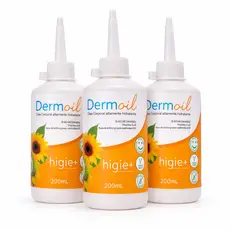 Óleo Corporal De Girassol Dermoil Hidratante Kit 3 Unidades 100 e 200 ml