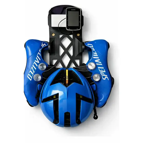 Suporte Parede Bike Preto Capacete Sapatilha Óculos Garmin Rack Organizador