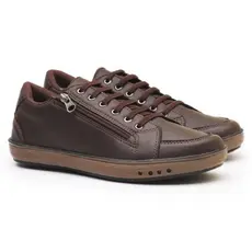 Sapatenis Masculino Casual em Couro Sintético com Zíper e Elástico