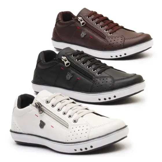 Kit 3 Pares Sapatenis Sapato Tenis Casual Sapato