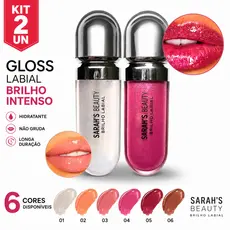 Kit Com 2 Gloss Lip Sarahs Beauty Lip Glos Brilho - S6131 Favourite