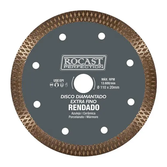 Disco Diamantado Rendado Para Porcelanato - Extrafino  110 x 20mm (34,0017) - Rocast