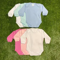 Body de Bebê Liso Manga Longa Algodão Enxoval