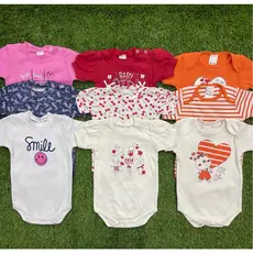 Kit de body para bebê manga curta feminino em algodão, enxoval, verão, menina