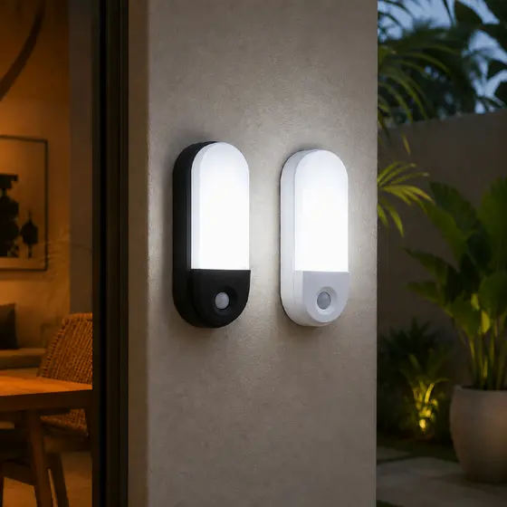 Luminária de Parede Led Arandela Tartaruga com Sensor de Presença Branco e Preto 110/220v