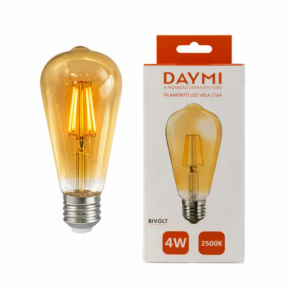Lâmpada Filamento ST64 Vitange Retrô 110~220V | Bivolt
