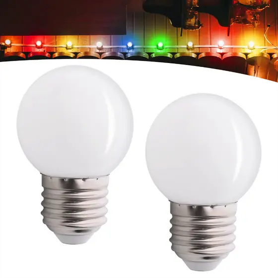 Kit 5 Lâmpada Bolinha Bulbo Led 1w 110v/220v E27 Luz Quente - Decoração