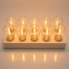10 Mini Lâmpada Led Para Varal Festa Bolinha Filamento Transparente 1w Âmbar 110v