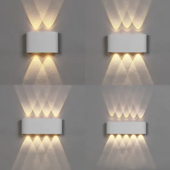 Arandela Luminária Parede Facho Meia Lua Externa Interna 4/6/8/10 Leds Branco Quente Br