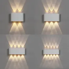 Arandela Luminária Parede Facho Meia Lua Externa Interna 4/6/8/10 Leds Branco Quente Br