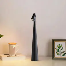 Luminária Abajur Candeeiro de Mesa Vanguard Portátil Recarregável para Casa Luz Quente Preto