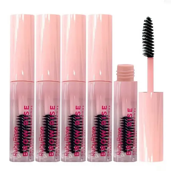 KIT 5 Brow Rise Gel Para Sobrancelhas By Ruby Rose Linha Rosa HB-E2503