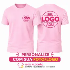 CAMISA UNISSEX COM 100% ALGODÃO ESTAMPADA SUA FRASE ART LOGO UNIFORME FOTO PERSONALIZADA CONFORTAVEL