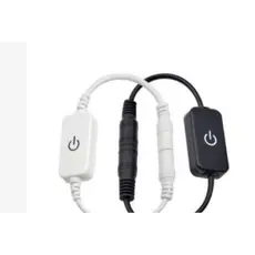 Botão Liga e Desliga Dimmer Interruptor Touch com P4 Macho e Femea para Barra Fita Led 12v 24v Cor Unica Preto ou Branco