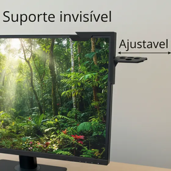 Suporte Headset Gamer para Monitor - Design Invisível e Ajustável - Organização Setup