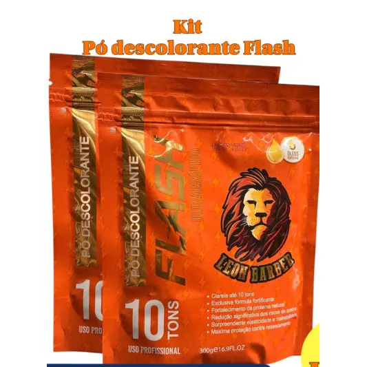 2 Unidades de Pó Descolorante FLASH Ultrarrápido 300G - Leon Barber