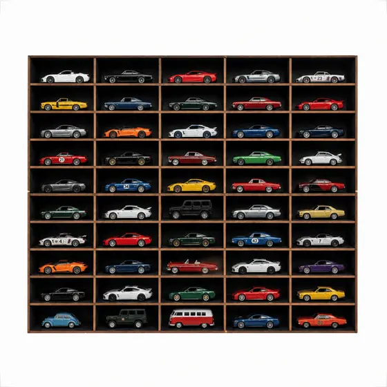 Porta Carrinhos Hot Wheels em Mdf Cru ou Preto Estante Expositora 50x40cm