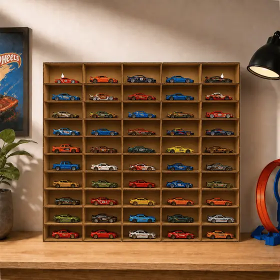 Porta Carrinhos Organizador Em Mdf HotWheels Expositor Para Decoraçao