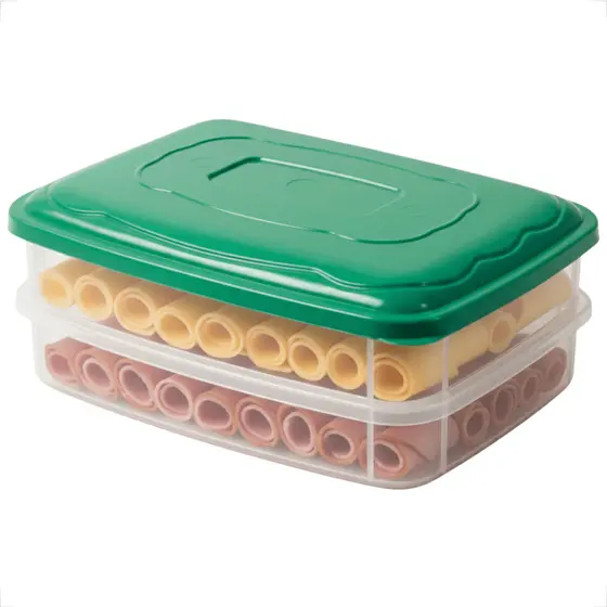 Pote Porta Frios Plástico Organizador de Queijo e Presunto com Tampa Reforçada Para Geladeira