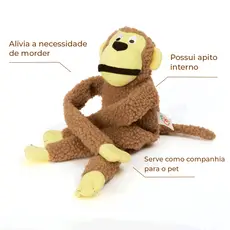 Mordedor Pelúcia Pet Macaco com apito