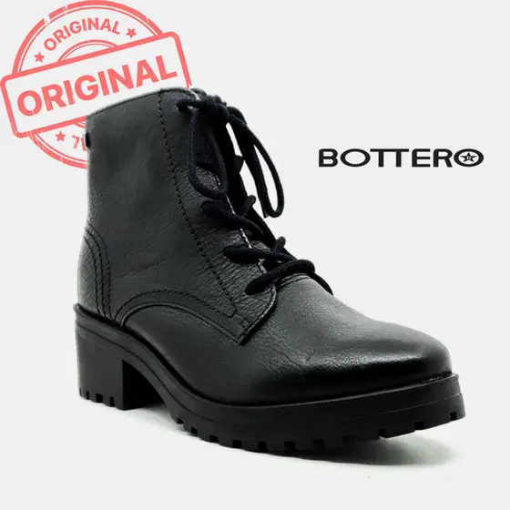 Bota Coturno Médio Salto Grosso Tratorado Couro Legitimo Bottero Origina Envio Imediato