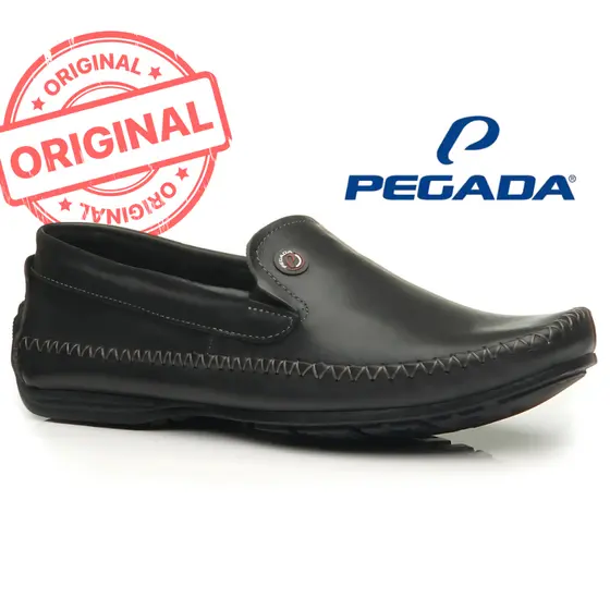Mocassim Sapato Sapatenis Pegada Couro Legítimo Original Nfe