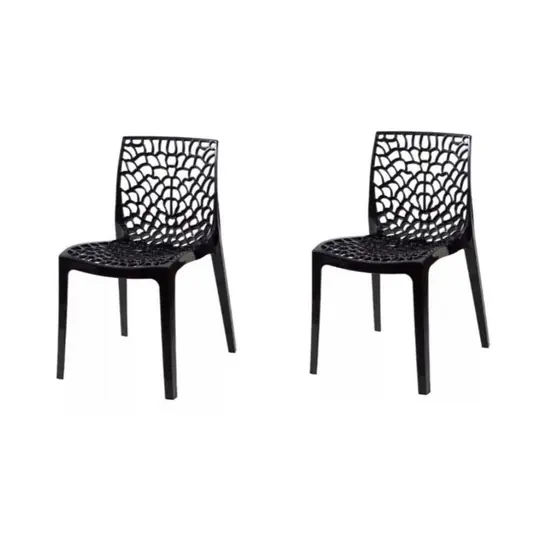 Kit 2 Cadeiras Gruvyer Preta Para Sala De Jantar e Área Gourmet