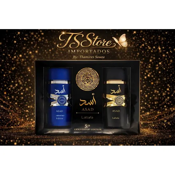 Kit Perfume Masculino Lattafa ASAD EDP 100 ml + Perfume ASAD Zanzibar EDP 100ml