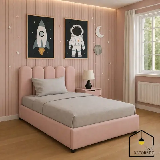 KIT 5 Placas Cabeceiras de Cama Estofadas NUVEM 60x20cm - Modular e Autocolante