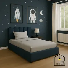 KIT 7 Placas Cabeceiras de Cama Estofada Nuvem 60x20cm | Modular e Autocolante | Cama de Casal Box