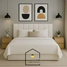 KIT 5 Placas Cabeceira de Cama Estofada 60x20cm | Modular e Autocolante