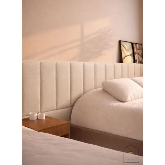 Kit até 12 Placas Cabeceira De Cama Modular Estofada Adesiva Cama Box Suede Sem Furar Parede