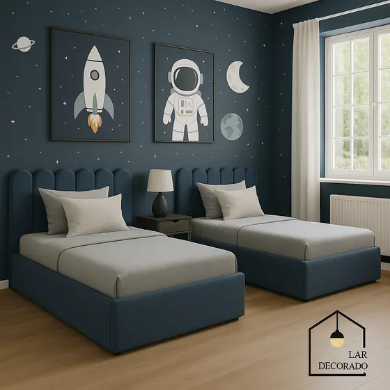 KIT 12 Placas Cabeceira de cama Estofada NUVEM 60x20cm | Modular e Autocolante - ENVIIO FULL