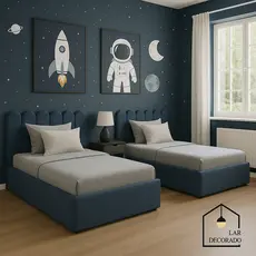 KIT 12 Placas Cabeceira de cama Estofada NUVEM 60x20cm | Modular e Autocolante - ENVIIO FULL