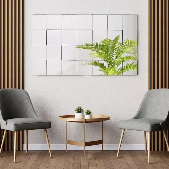 Espelho Decorativo 3D Painel Placa Vidro Liverpool 12 Peças 15x15