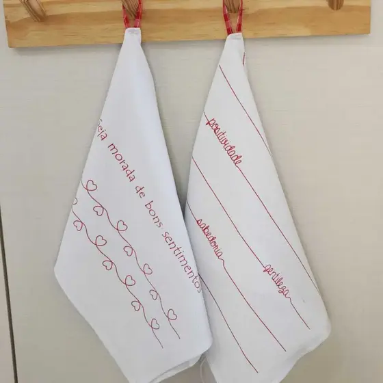 kit 2 panos de prato branco grande para cozinha pano de copa bate mão pano de prato pé de galinha