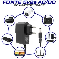 Fonte De Energia Alimentação Bivolt 5v 2a P4 Original Compatível com Tv Box