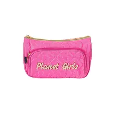 Estojo Feminino Matelassê Com Divisória Planet Girls Rosa Médio