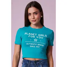 Blusa Cropped Since 1997 Planet Girls Verde