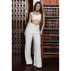 Calça Feminina Alfaiataria Girl Boss Planet Girls Branco