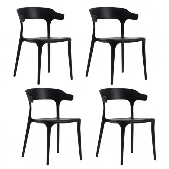 Cadeiras Cozinha Sala de Estar Jantar Gruvyer Modelo Chifre Preta