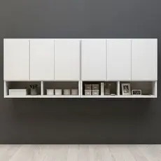 QUEIMA DE ESTOQUE Kit-Armário Aéreo Suspenso 6 Portas – Organização Perfeita para Quartos