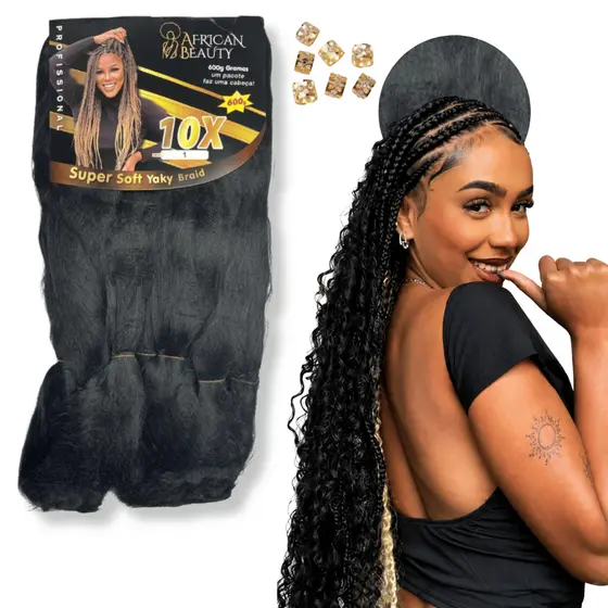 Cabelo Jumbo Yaki Faz Uma Cabeça 600g Macio E Volumoso African Beauty
