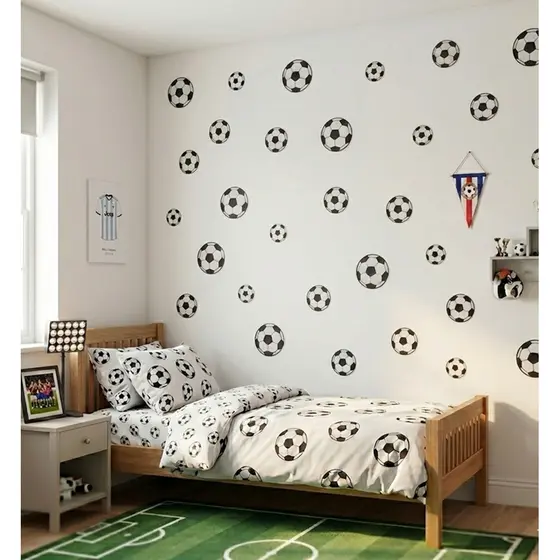 Kit 45 Bolinhas de Futebol Adesivo de Parede Decoração - Bola