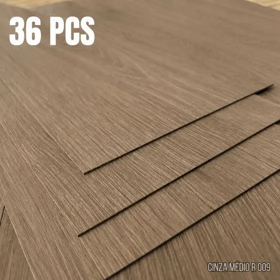 Piso Vinílico Lavável 36 pcs p/ Piso Estilo Madeira 91,4 cm x 15,2 cm cobertura 5m²