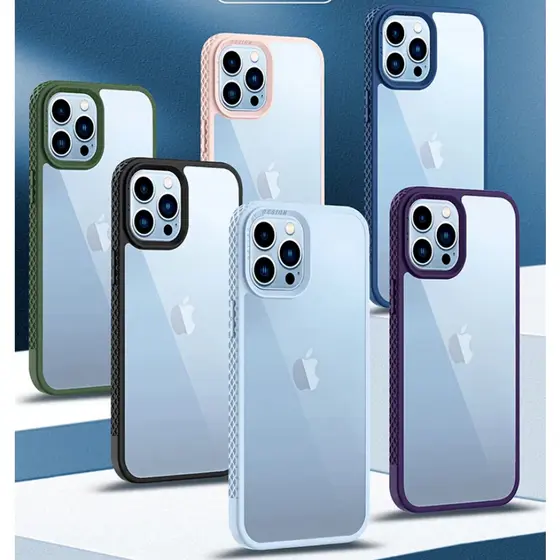 Capinha de iPhone Silk Borda Colorida Anti shock iPhone 12 e 12,13,14 Pro Alta Qualidade