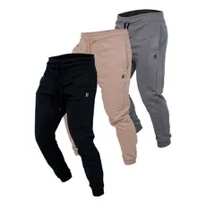 Kit 3 Calças Moletom Masculina Jogger Algodão Premium Top