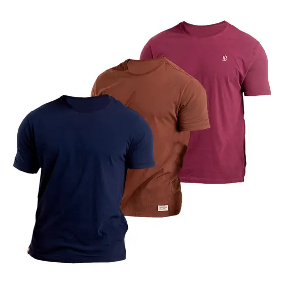 Kit 3 Camisetas Básicas Masculinas Algodão Premium Estilo