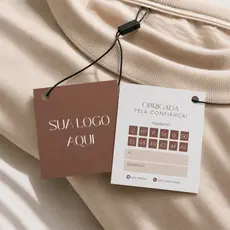 Tag para Roupas Personalizada 4,8x4,8m | Etiqueta de Papel Fotográfico 180g | Frente e Verso | Para Loja e Marca