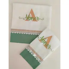 Fralda de Pano Passeio Bordada Personalizada Nome do Bebê Cremer Maternidade Cobrir Amamentar